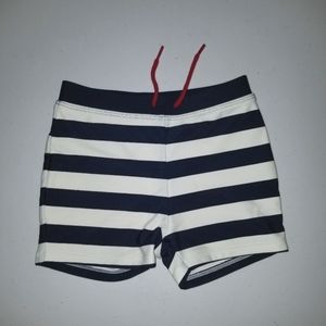 Janey and Jack Baby Navy Blue White Striped Swim trunk
